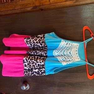 Blue and Pink Zebra tank top. Fits true to size, M. Never worn.
